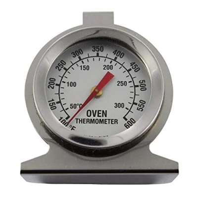 Image of Invero Universal Stainless Steel Oven Thermometer Monitoring Temperature Gauge Hang or Stand in Clear Dial