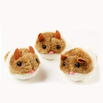 Image of Pull String Mouse Vibrating Movable Interactive Toy Plush Mice For Cats Kitten Pets Katzenspielzeug Set Mit Katzentunnel