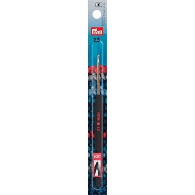 Image of Prym 14 cm x 2.50 mm Crochet Hooks for Soft Wool, Aluminium Silver