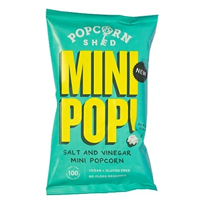 Image of Popcorn Shed Mini Pop! Salt &amp; Vinegar Popcorn, Vegan and Flavoured Low Calorie Gluten Free, 22g