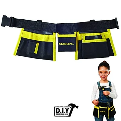 Image of Stanley Jr. T010M SY Tool Belt for Kids Ideal to Store Toys Well Made from a Strong and Durable Fabric Ages 5+ Yellow Black ‎35 x 25 cm