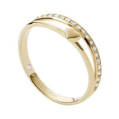 Image of Fossil Ring goldcoloured, Women&#039;s, Size: J, Gold coloured