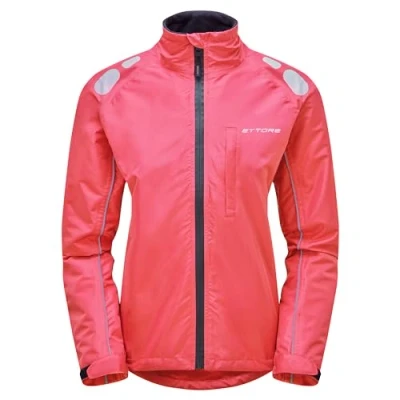 Image of Ettore Ladies Cycling Jacket Waterproof Breathable High Visibility Pink Night Eagle 10