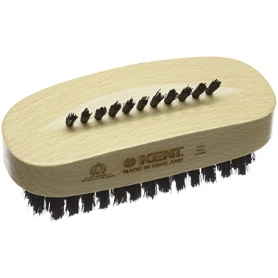Image of Kent Brushes Natural Black Bristle Nail Brush in Beechwood