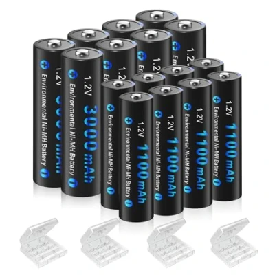 Image of CITYORK 16pcs Ni MH AA AAA Rechargable Batteries Combo (8 X 3000mAh and 8 1100mAh Batteries)