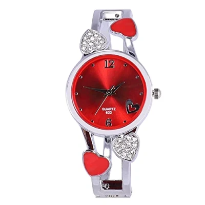 Image of ELEOPTION Women Bangle Watch Bracelet Quartz with Rhinestone Round Dial Stainless Steel Band Cuff Watches Womens Wrist Box