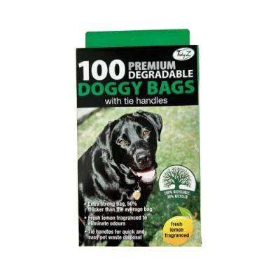 Image of Tidyz 1, 100, 200 or 600 PREMIUM FRAGRANCED EXTRA STRONG BLACK Doggy Poo Poop Bags (6 x Box of 100)