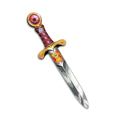 Image of Liontouch Mini Lion Toy Sword For Kids, Red Medieval Pocket Dagger With Gemstone Pretend Play In Durable Foam Safe Weapons &amp; Knight Costume Accessories Toddler Boys’ Dress Up Cosplay