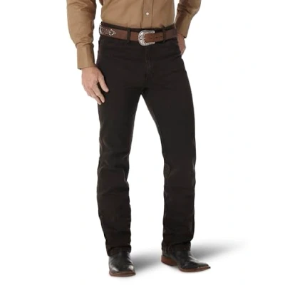 Image of Wrangler Men&#039;s Cowboy Cut Slim Fit Jean, Black Chocolate, 32Wx34L