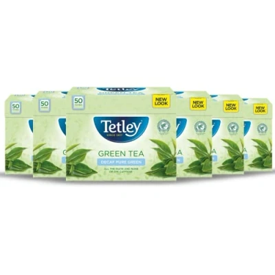 Image of Tetley Decaf Pack of 300 Bags Total, green tea, 600 gram, (Pack 6)