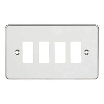 Image of KnightsBridge Flat plate 4G grid faceplate polished chrome