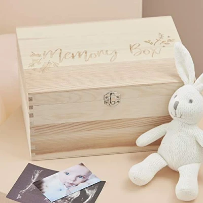 Image of Ginger Ray Baby Shower Wooden Keepsake Memory Box