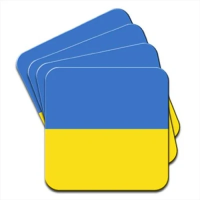 Image of Ukraine Flag Set Of 4 Premium Wooden Coasters