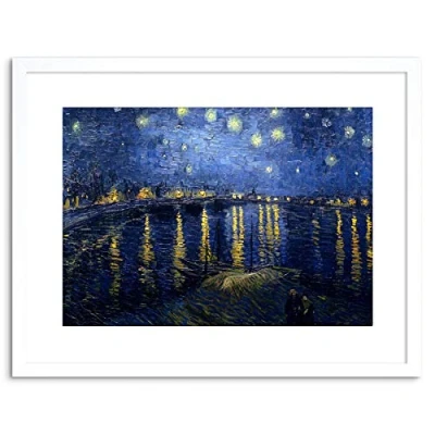 Image of Wee Blue Coo 9x7 &#039;&#039; VINCENT VAN GOGH STARRY NIGHT 1888 OLD MASTER FRAMED ART PRINT F97X1626