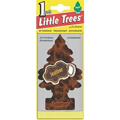 Image of MAGIC TREE &quot;LITTLE TREE&quot; LEATHER FRAGRANCE CAR AIR FRESHENER PACK OF 3