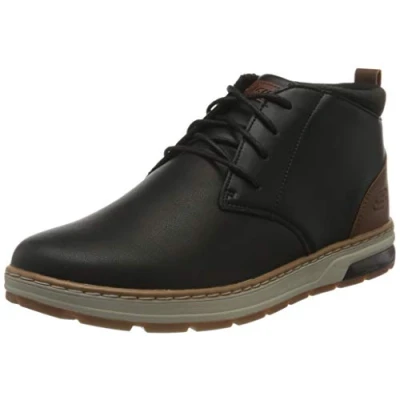 Image of Skechers Segment 2.0 Laceup ankle boots, Men&#039;s, Size: 8, Black Leather