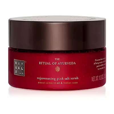 Image of RITUALS Body Scrub The Ritual of Ayurveda Salt Made with Pink from Punjab and Sweet Almond Oil 94% Natural Origin Ingredients 300g