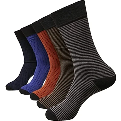Image of Urban Classics Stripes AND DOTS Socks 5 PACK Socks, Men&#039;s, Size: 8.5 11, Multicolor