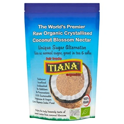 Image of TIANA Fairtrade Organic Raw Crystallised Coconut Nectar, Sugar Alternative, Pack of 1