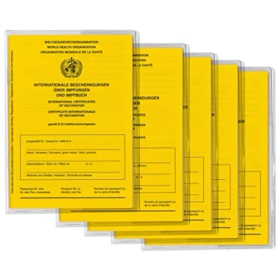 Image of welsberg Set of 5 Vaccination Certificate and x ID Card Covers Transparent Protective Cover for International Book