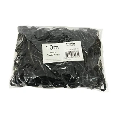 Image of 10m x 6mm Plastic Barrier Chain Link Safety Decorative Garden Fence Black