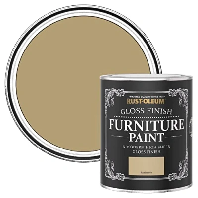 Image of Rust Oleum Yellow Furniture Paint in Gloss Finish Sandstorm 750ml