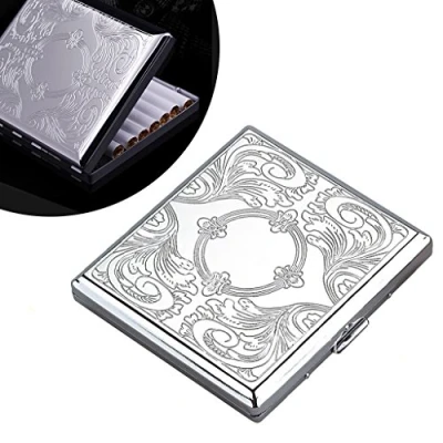 Image of Metal Cigarette Case Box Holds 20 Cigarettes 84mm