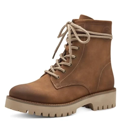 Image of s.Oliver Women&#039;s Lace Boot Flat 5 25213 41 Ankle, Cognac, UK
