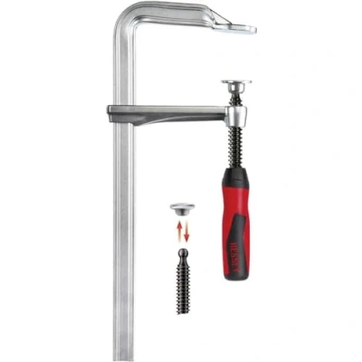Image of Bessey GZ50 12 2K All steel Screw Clamp GZ 500/1202 Piece Plastic Handle, BE201266