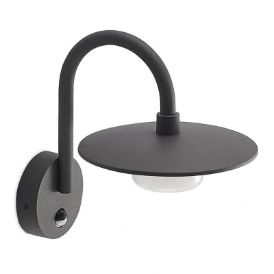 Image of Lucande outdoor wall light Zamalino, 31 cm, anthracite, sensor