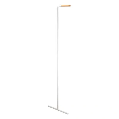 Image of Yamazaki 7550 TOWER Slim Leaning Coat Hanger, white, Steel/Wood, Minimalist, 38.5 x 42 160 cm