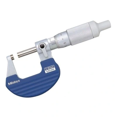Image of Mitutoyo MIT102 707 Ratchet Thimble Micrometer with 0.001mm Graduation, 0mm 25mm Range, Pink