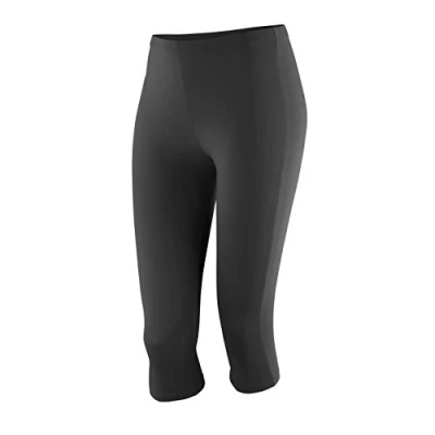 Image of Result Women&#039;s Spiro Impact Capri Pants Sports Tights, Black (Black), 16 (Size:XL)