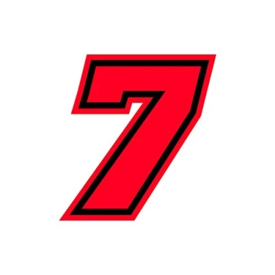 Image of 4R Quattroerre.it 13397 Racing Number 7 Moto GP, Neon Red, 10 x 9,5 cm