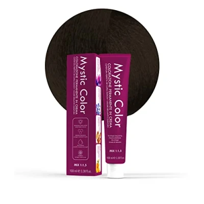 Image of Mystic Color Permanent Cream Colouring with Argan Oil and Calendula Long Lasting Hair Dye Colour Intense Very Dark Brown 2.0 100ml