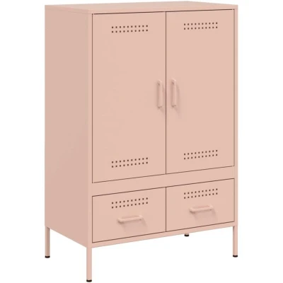 Image of vidaXL Highboard Pink 68x39x101.5 cm Steel