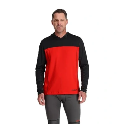 Image of Spyder Charger Hoodie Men Baselayer, Volcano, L
