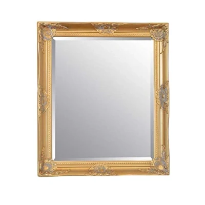 Image of Gold 30inch x 26inch (76cmx86cm) Large Hairdressors Salon Mirror Classic Frame Antique Design Ornate Shabby Chic Over Mantle Big Wall