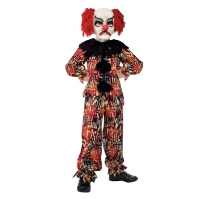 Image of Smiffys 36161M Scary Clown Costume, Red, M Age 7 9 Years