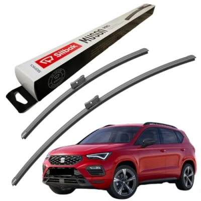 Image of Silbak Windscreen Wipers, for SEAT ATECA (01/2023 ONWARDS) Wiper Blades, 650mm/450mm, Front Blades Set Accessories,