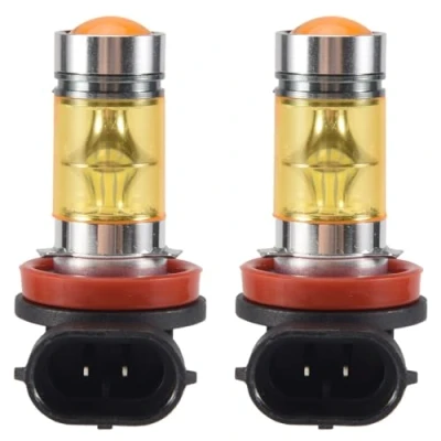 Image of Duontyye 2 X High Power Led Lights 100W H8 H11 Yellow Fog Light 2828 20Led Headlight Lamp