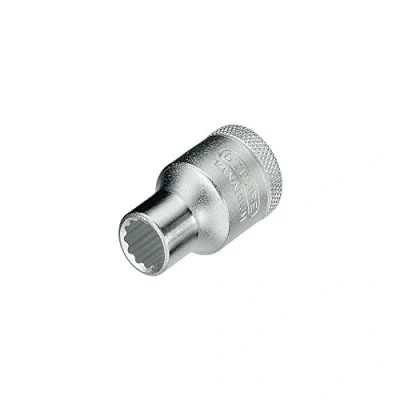 Image of GEDORE Socket, 1/2&quot; 12.5 mm drive, Bi hex, 15 AF, Tool, D 19 15, Chrome plated steel