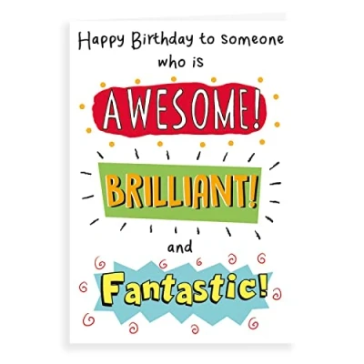 Image of Regal Publishing Humour Funny Birthday Card Awesome brilliant 7 x 5 inches