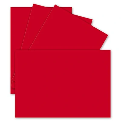 Image of FarbenFroh by GUSTAV NEUSER 50 single cards DIN A6 10.5 x 14.8 cm 240 g/m² red construction cardboard craft paper blank postcards