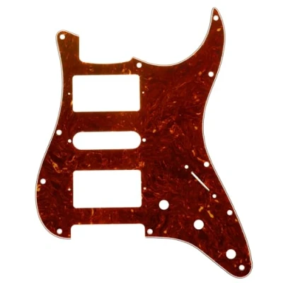 Image of Musiclily Pro 11 Hole HSH Guitar Strat Pickguard for Fender American/Mexican Standard Stratocaster Modern Style, 4Ply Vintage Tortoise