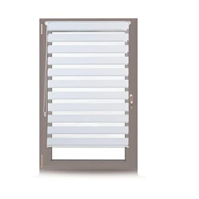 Image of Relaxdays Double Blinds, Klemmfix without Drilling, Side Pull Shades, Duo Roller Blinds for Windows, Fabric, 85x150 cm, White