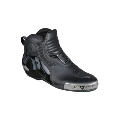 Image of Dainese Dyno Pro D1 Shoes, Men&#039;s Motorbike Breathable Shoe with Reinforced Toe, Leather Motorcycle Boots for Men, High Grip, Comfortable Quick Lacing, Black Anthracite