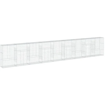 Image of vidaXL Gabion Basket with Cover 900x50x150 cm Galvanised Iron