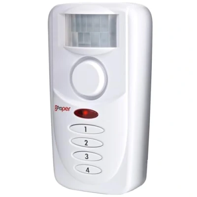Image of ProperAV Motion Detector Alarm with Keypad and Loud 110dB Siren, Battery Operated