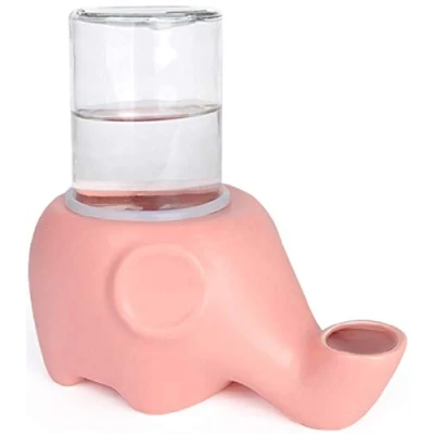Image of DHGTEP Cat Drinking Water Fountain Ceramic Pet Mate Dispensers Bowl Elephant Shape Anti flip Cats Kittens Dogs (Color : Pink)